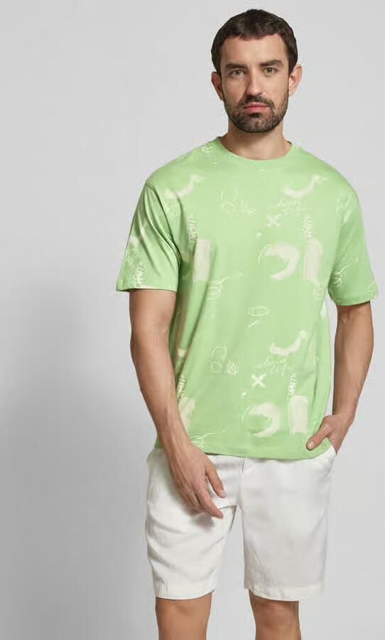 Scotch & Soda T-shirt met geribde ronde hals - Foto 2