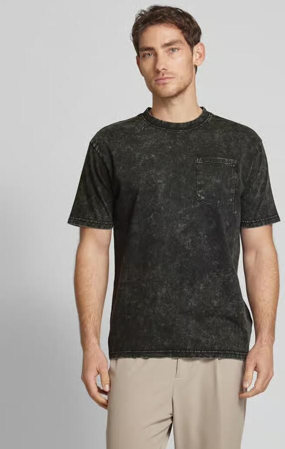 Scotch & Soda T-shirt met geribde ronde hals - Foto 2