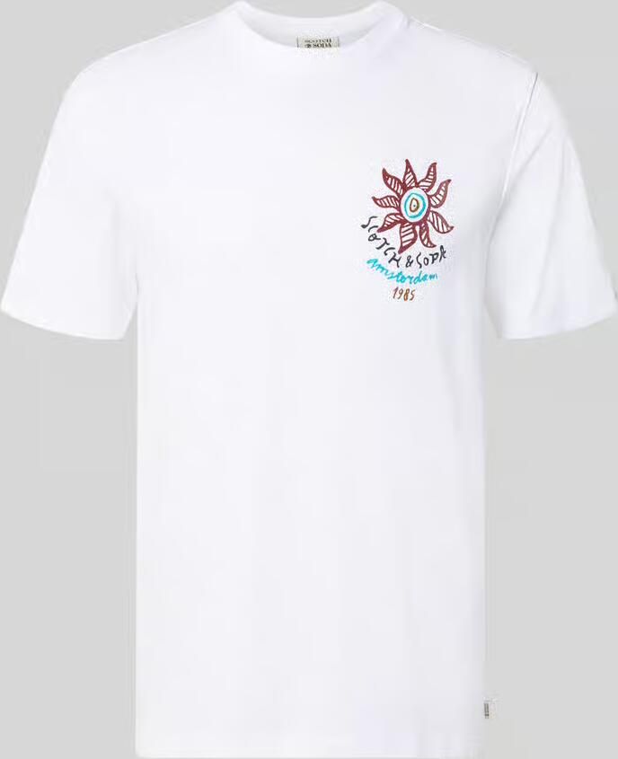 Scotch & Soda T-shirt met labelprint en ronde hals - Foto 2