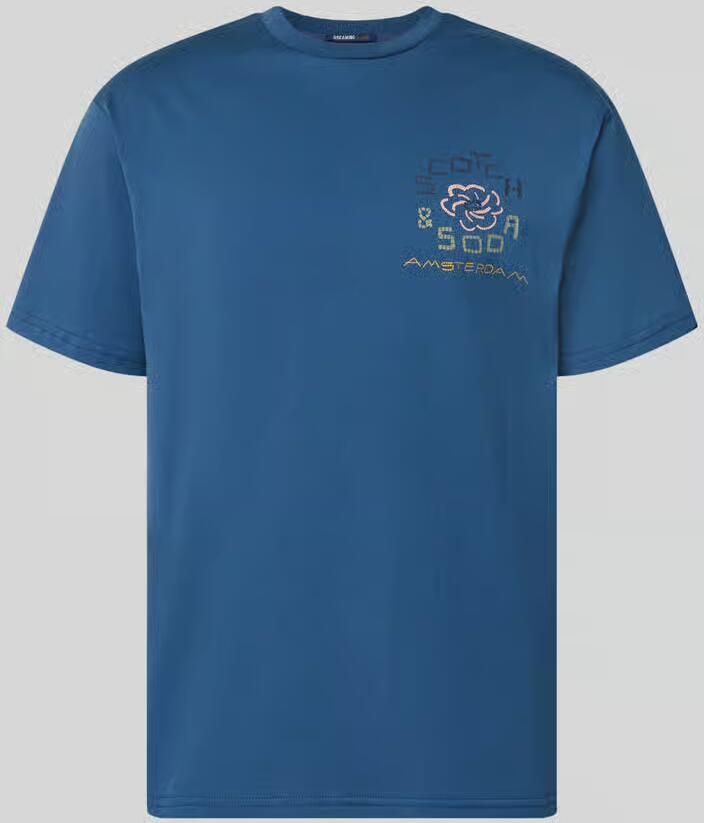 Scotch & Soda relaxed fit T-shirt met backprint blauw