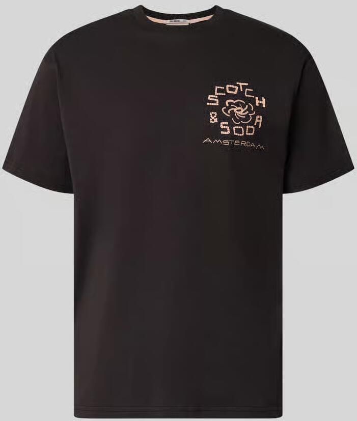 Scotch & Soda relaxed fit T-shirt met backprint zwart - Foto 5