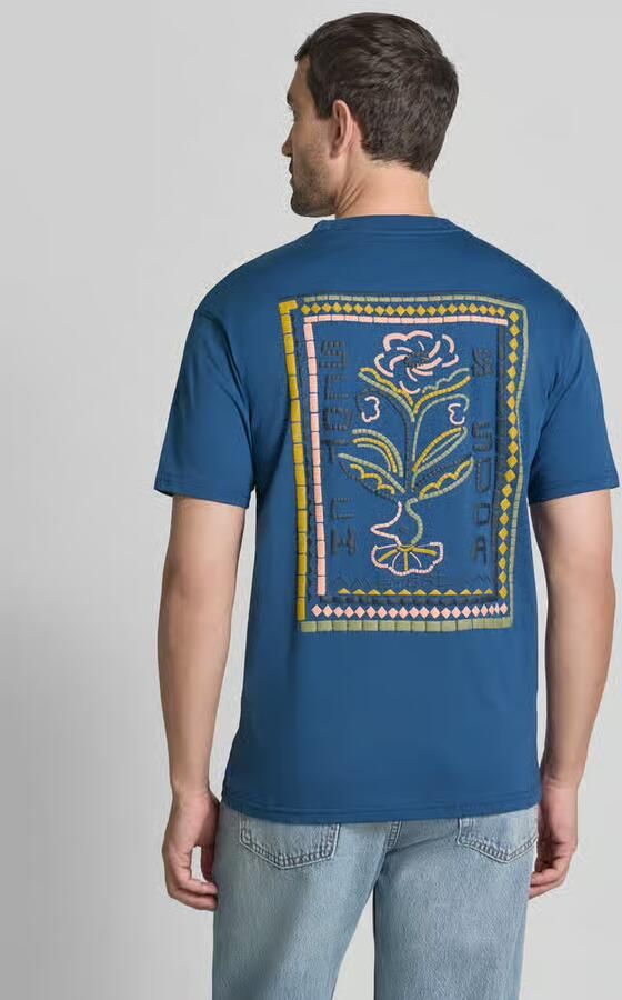 Scotch & Soda relaxed fit T-shirt met backprint blauw - Foto 3