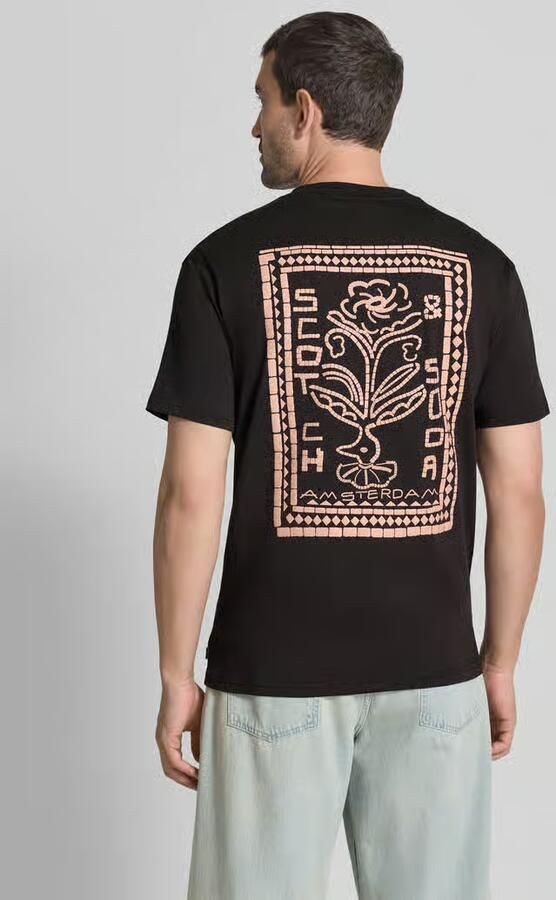 Scotch & Soda relaxed fit T-shirt met backprint zwart - Foto 5