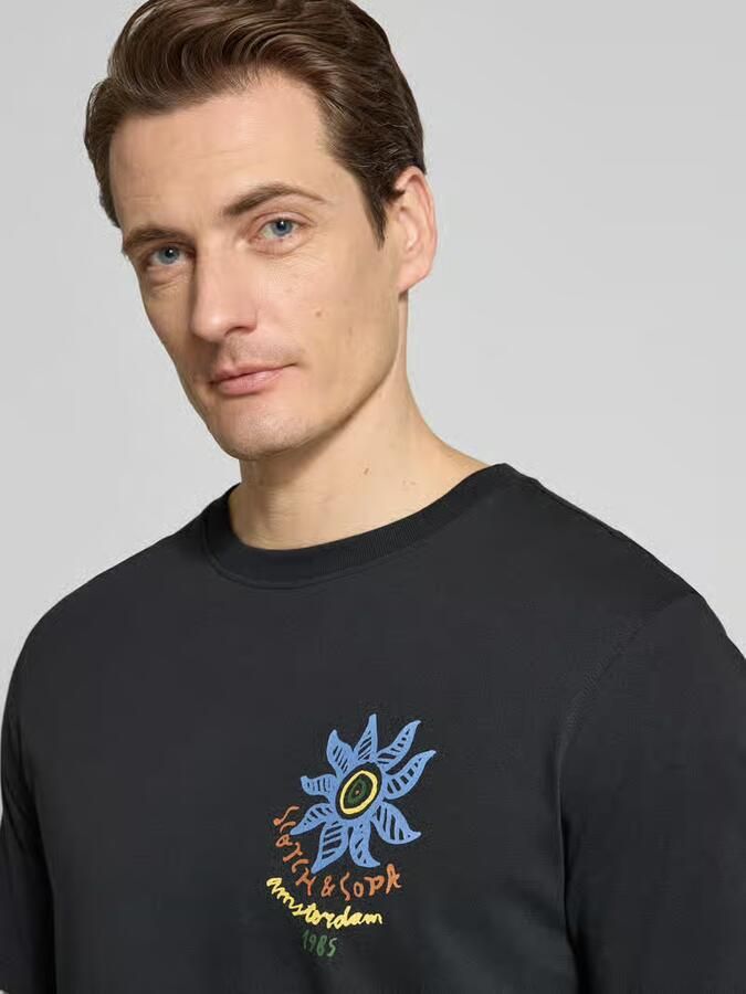 Scotch & Soda T-shirt met labelprints en ronde hals