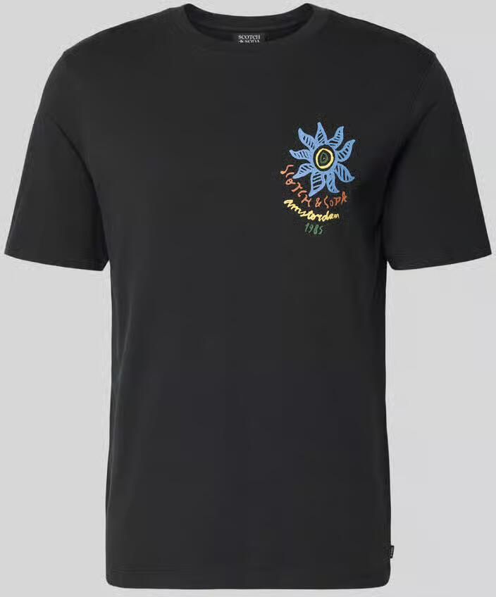 Scotch & Soda T-shirt met labelprints en ronde hals - Foto 2