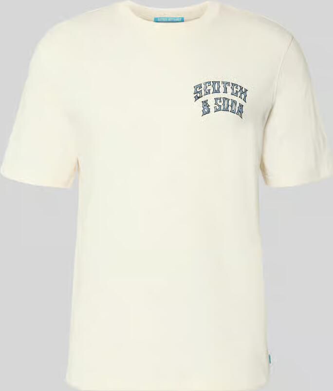 Scotch & Soda T-shirt met labelprints en ronde hals - Foto 5