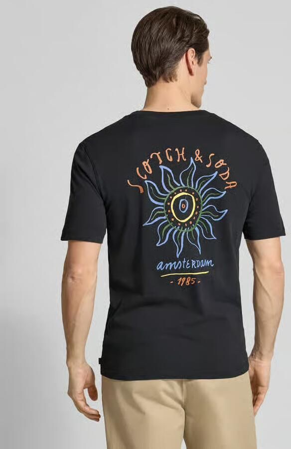 Scotch & Soda T-shirt met labelprints en ronde hals
