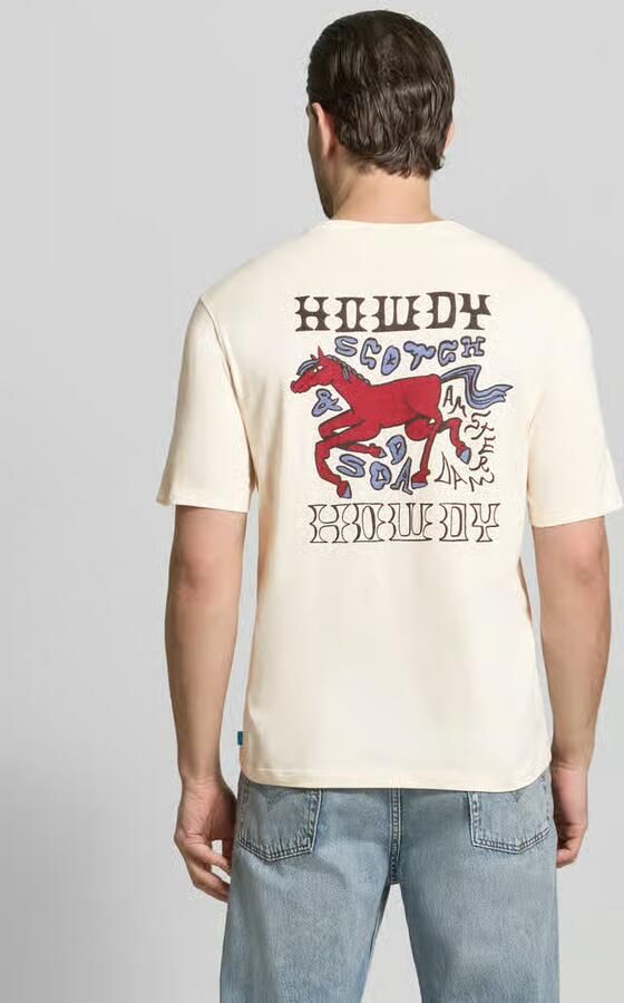 Scotch & Soda T-shirt met labelprints en ronde hals - Foto 5