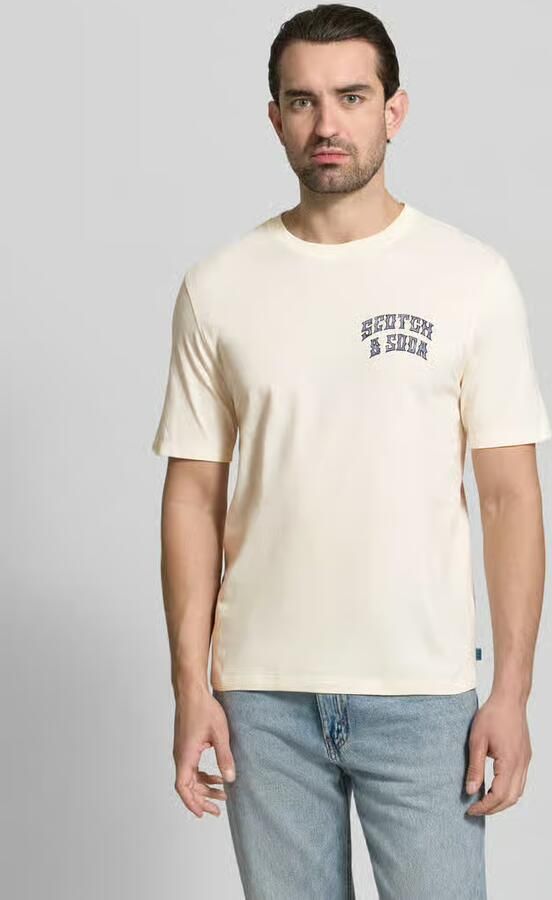 Scotch & Soda T-shirt met labelprints en ronde hals - Foto 6