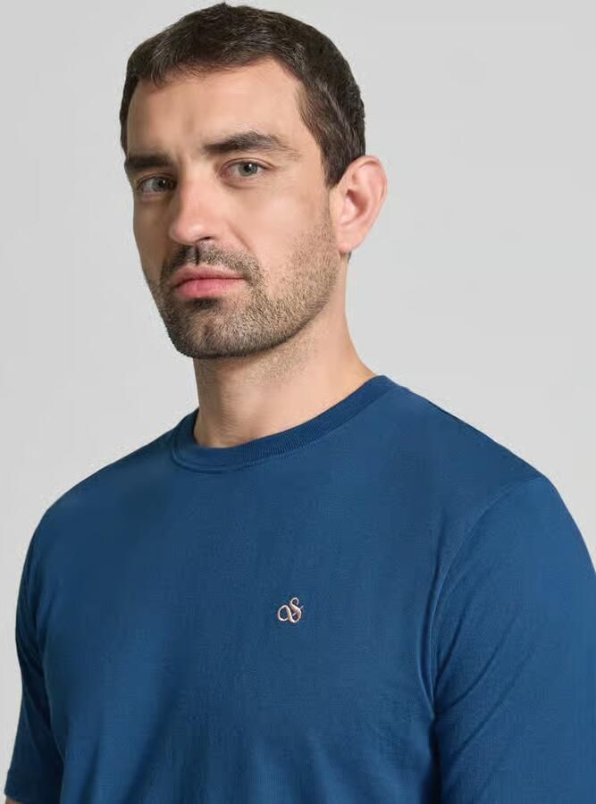 Scotch & Soda T-shirt met Labelstitching en Ronde hals