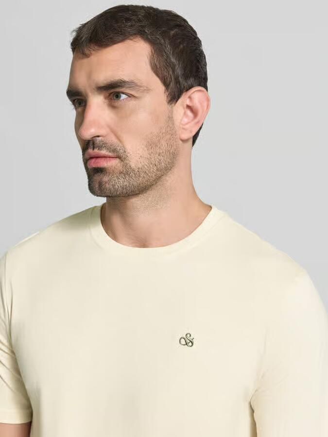 Scotch & Soda T-shirt met Labelstitching en Ronde hals