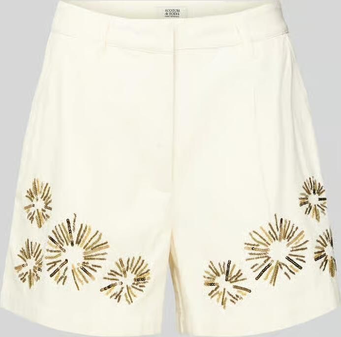 Scotch & Soda Wide leg korte broek met siersteentjes en pailletten - Foto 2