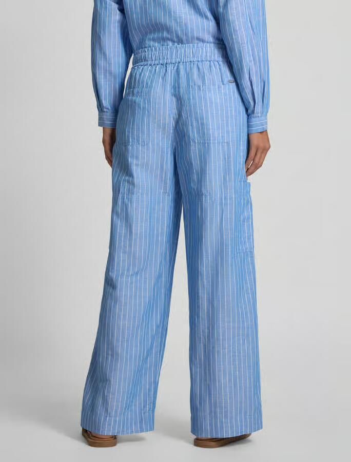 Scotch & Soda Wide leg stoffen broek met opgestikte zakken op de pijp