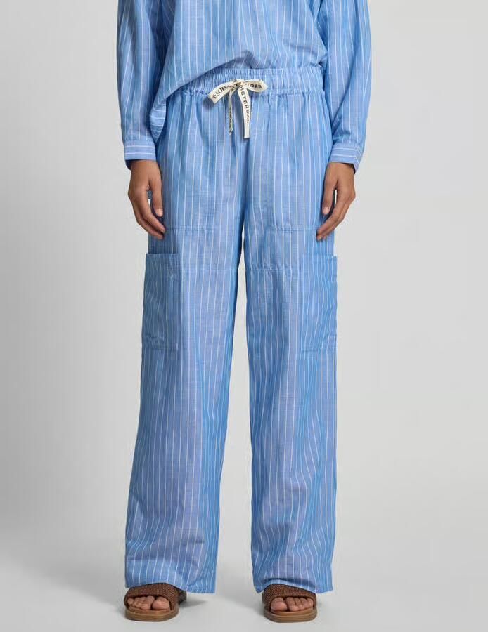 Scotch & Soda Wide leg stoffen broek met opgestikte zakken op de pijp - Foto 2