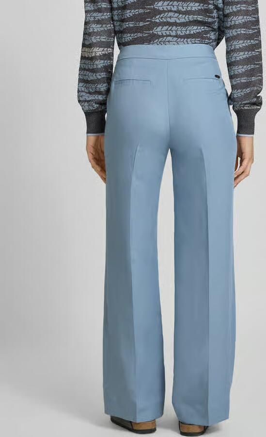 Scotch & Soda Wide leg stoffen broek van een mix van viscose en linnen
