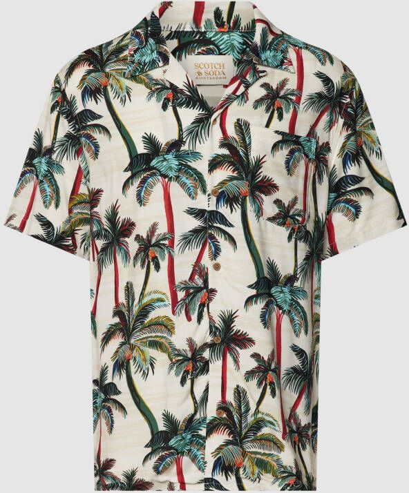Scotch & Soda Scotch and Soda Shortsleeve Overhemd Palmbomen Meerkleurig Heren