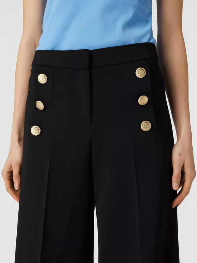 SEDUCTIVE Wide leg stoffen broek met knoopsluitingen model 'BRIDGET'