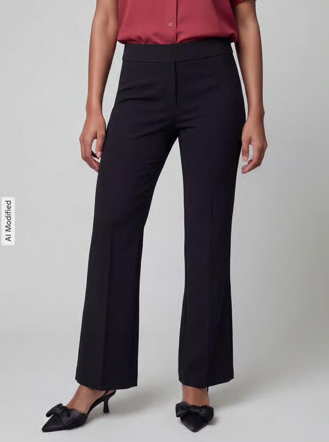 SEDUCTIVE Stoffen broek van viscosemix met persplooien model 'NANOU' - Foto 3