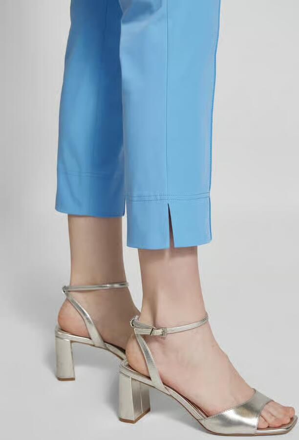 SEDUCTIVE Skinny fit capribroek met vaste persplooien