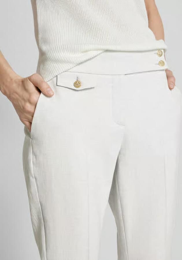 SEDUCTIVE Slim fit linnen broek met persplooien model 'INEZ'