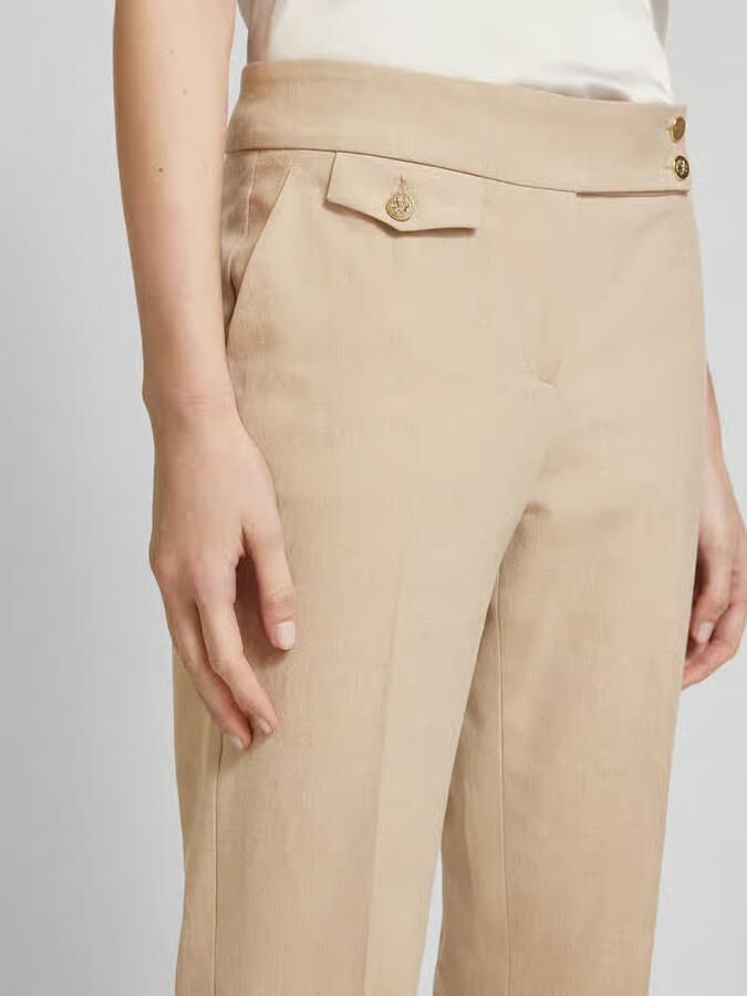 SEDUCTIVE Slim fit linnen broek met persplooien model 'INEZ'