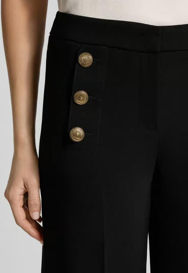 SEDUCTIVE Wide leg stoffen broek met knoopsluitingen model 'BRIDGET'