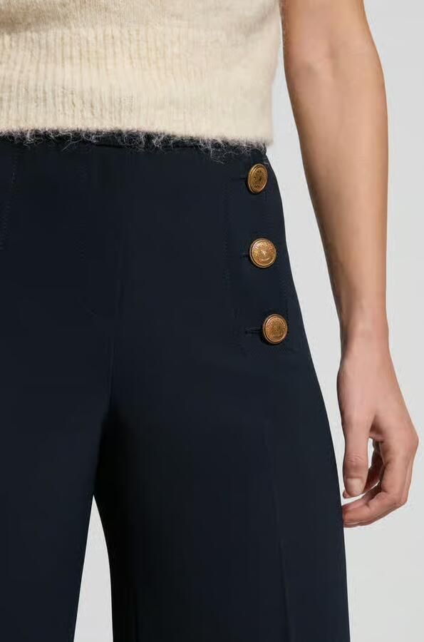 SEDUCTIVE Wide leg stoffen broek met knoopsluitingen model 'BRIDGET'