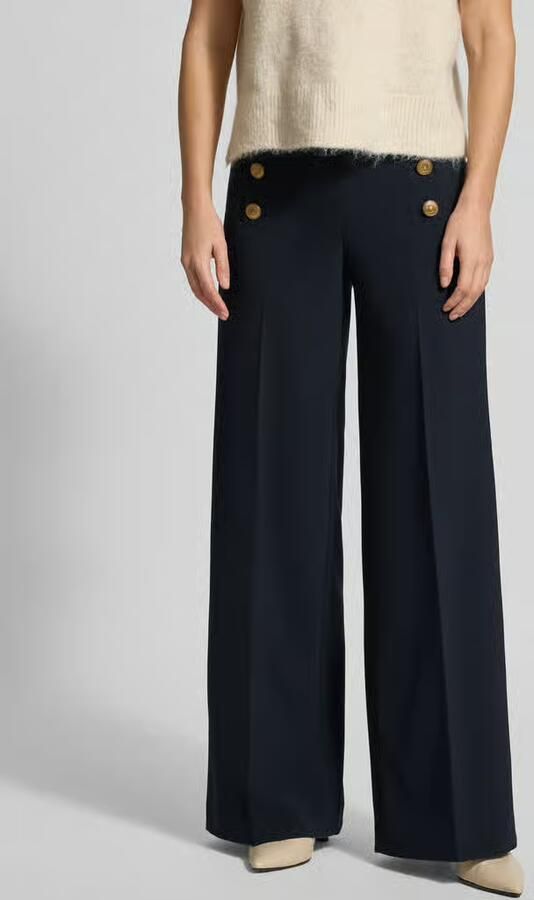 SEDUCTIVE Wide leg stoffen broek met knoopsluitingen model 'BRIDGET' - Foto 2