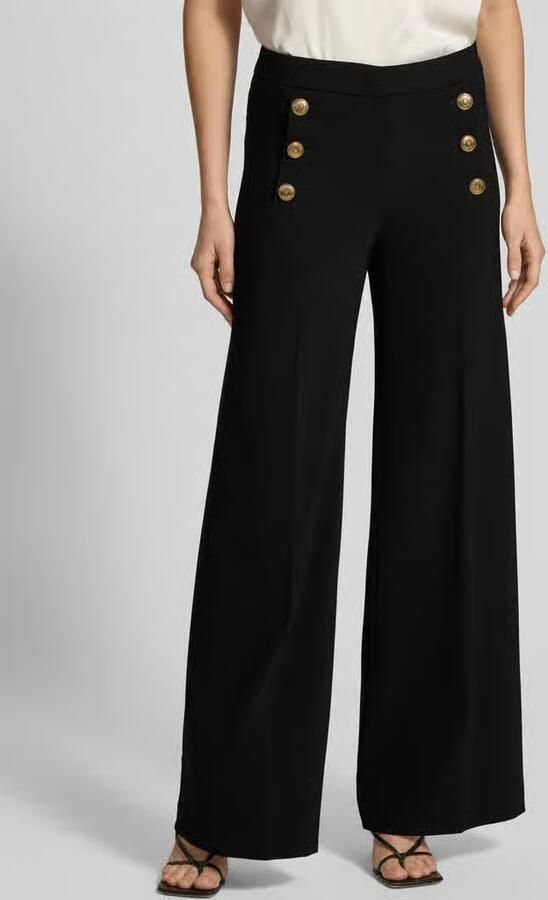 SEDUCTIVE Wide leg stoffen broek met knoopsluitingen model 'BRIDGET'