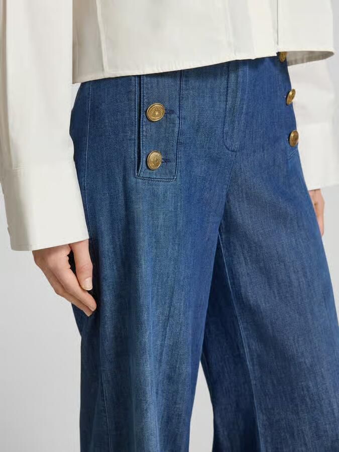 SEDUCTIVE Wide leg jeans met knopen model 'BRIDGET'