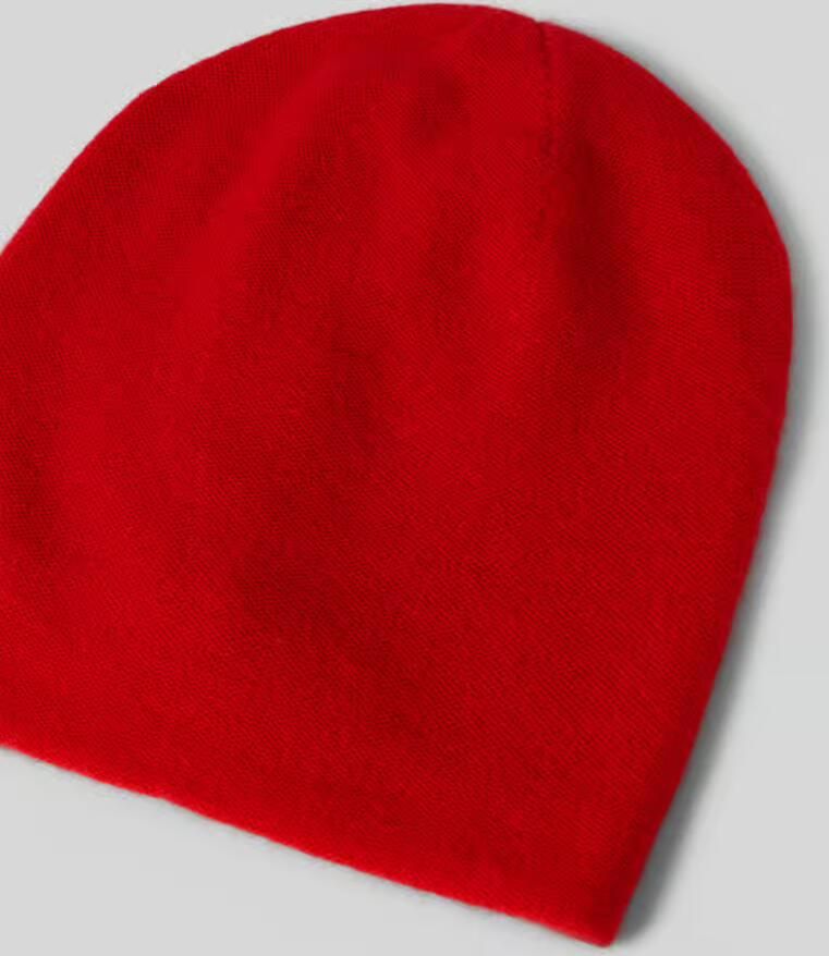 Seeberger Beanie van puur kasjmier met labeldetail