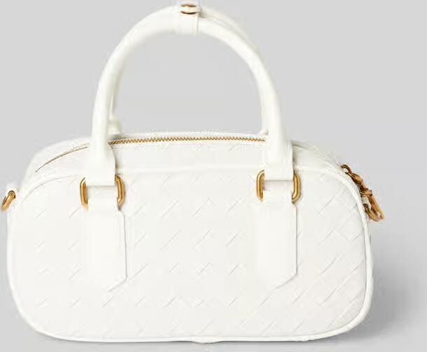 Seidenfelt Handtas in gevlochten look model 'KINNA BOWLING BAG'