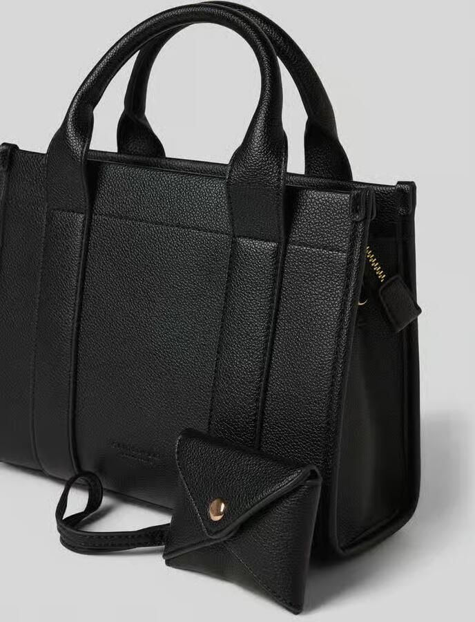 Seidenfelt Handtas in Leerlook Model 'Meloy'
