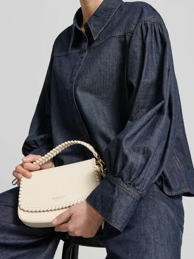 Seidenfelt Handtas met labeldetail model 'LILJENDAL' - Foto 2