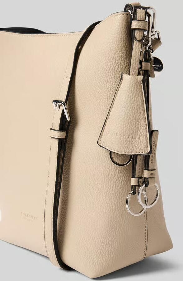 Seidenfelt Hobo tas met reliëflogo model 'LOHJA'