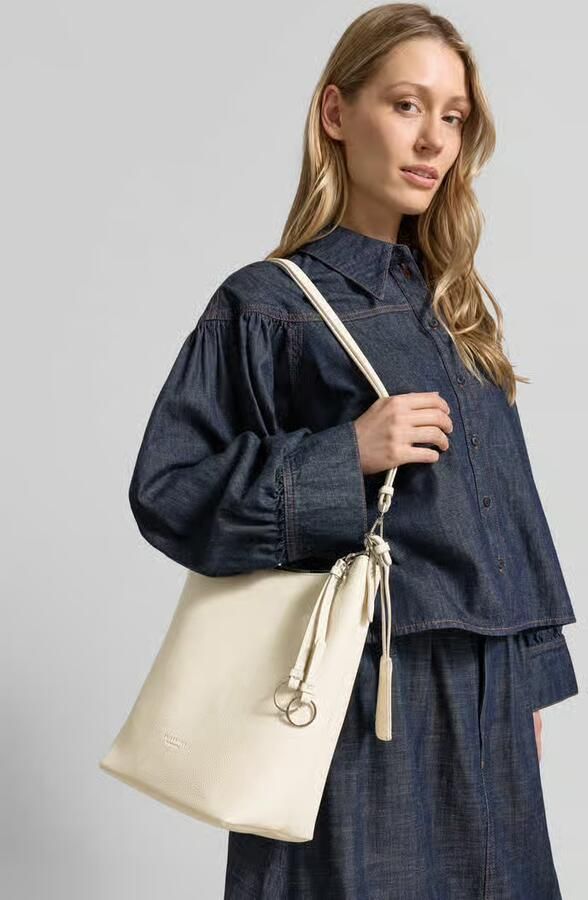 Seidenfelt Hobo tas met reliëflogo model 'LOHJA' - Foto 2