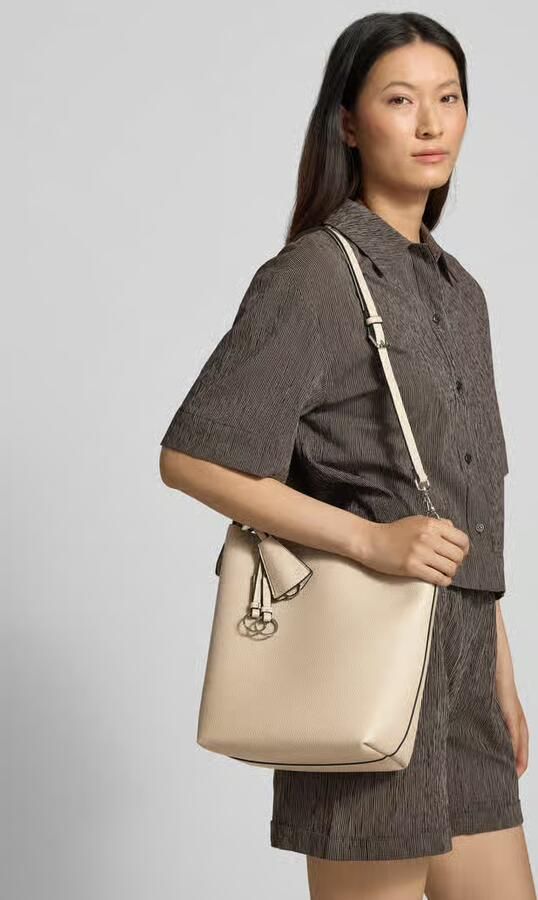 Seidenfelt Hobo tas met reliëflogo model 'LOHJA' - Foto 2