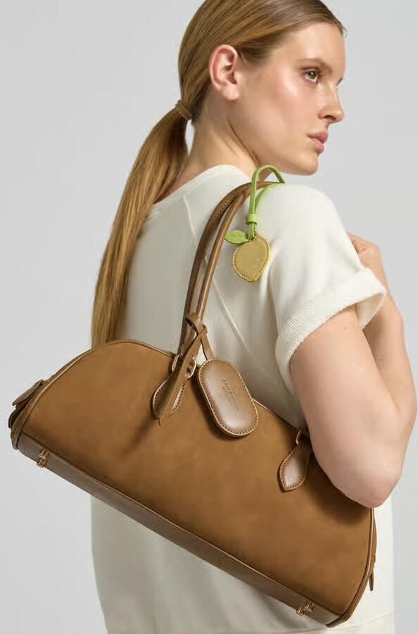 Seidenfelt Schoudertas in leerlook Model 'Nibe' - Foto 2
