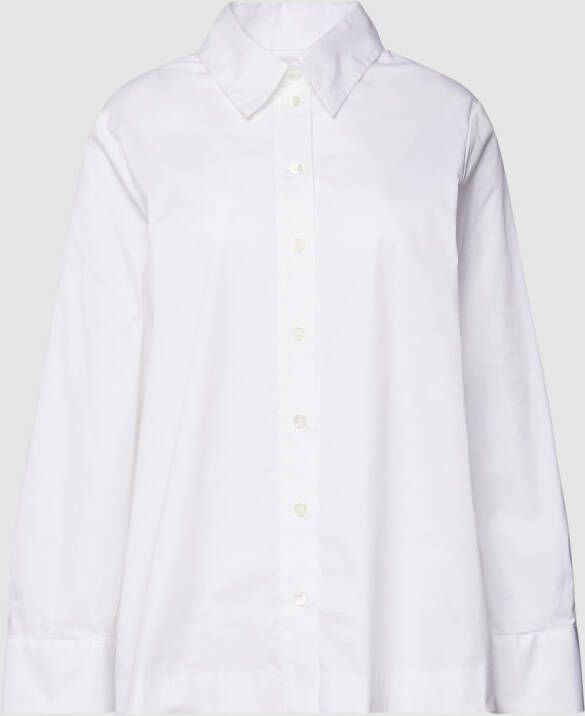 Seidensticker Overhemdblouse Zwarte roos Lange mouwen kraag uni