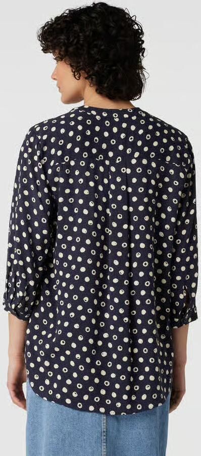 Seidensticker Klassieke blouse Zwarte roos 3 4-mouwen kraag stippen