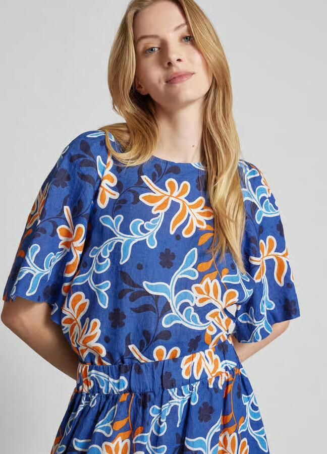 Seidensticker Linnen blouseshirt met all-over print model 'Washer!' - Foto 2