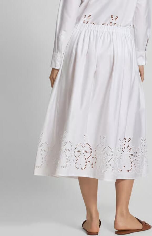 Seidensticker Midirok met broderie anglaise