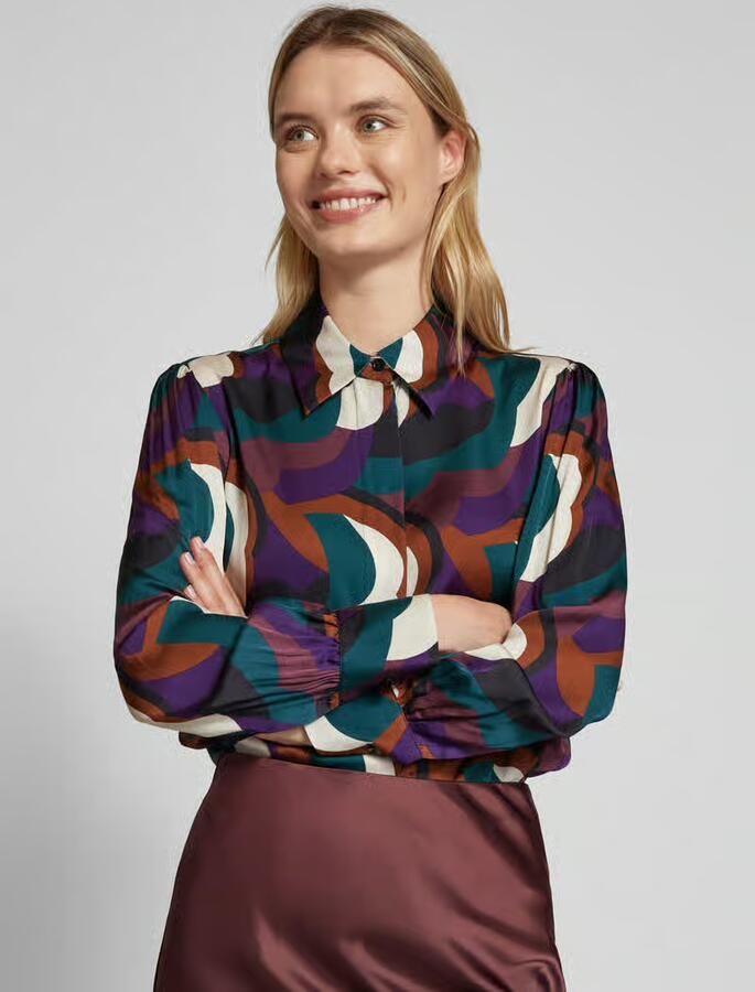 Seidensticker Overhemdblouse met blinde knoopsluiting
