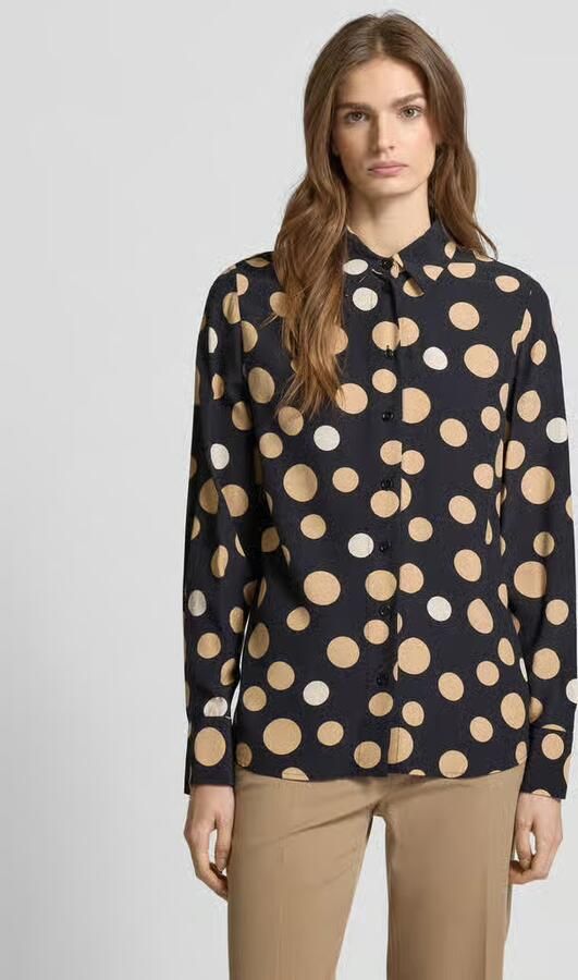 Seidensticker Overhemdblouse Zwarte roos Lange mouwen kraag print - Foto 9