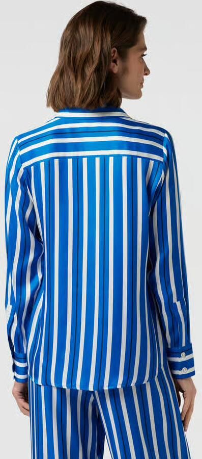 Seidensticker Overhemdblouse Zwarte roos Lange mouwen kraag strepen