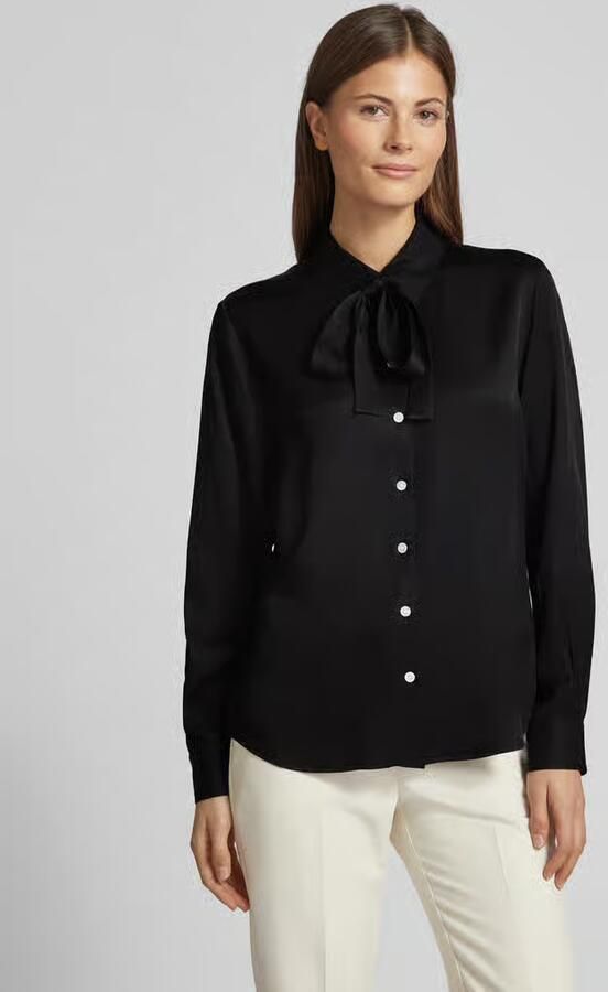 Seidensticker Overhemdblouse Zwarte roos Lange mouwen kraag print - Foto 2