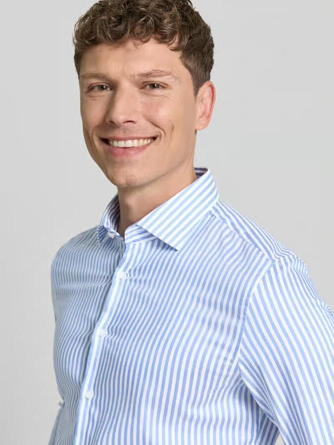 Seidensticker slim fit businessoverhemd van katoen met kentkraag - Foto 4