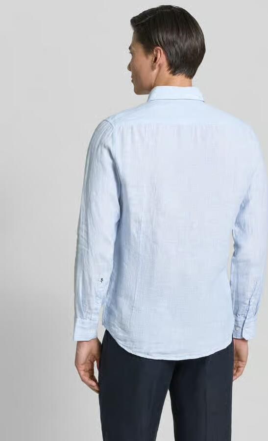 Seidensticker slim fit overhemd van linnen met kentkraag - Foto 3