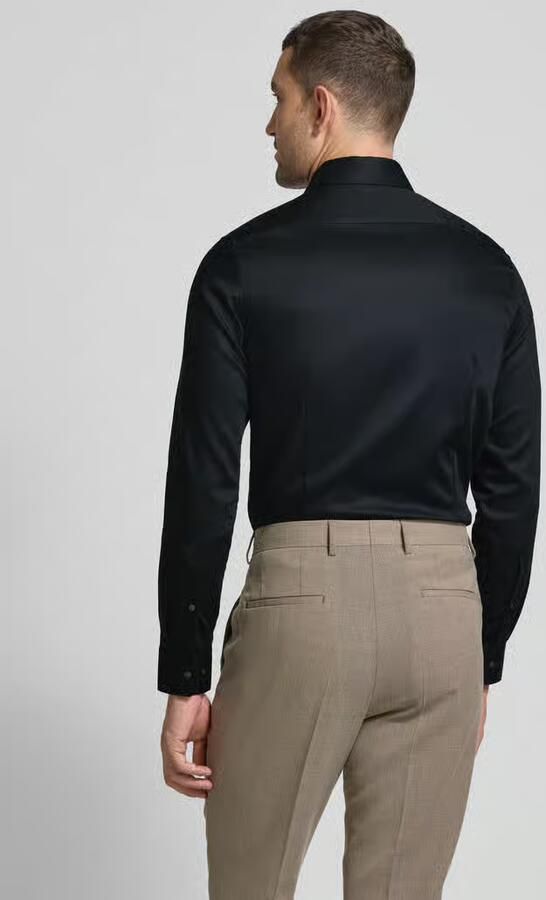 Seidensticker slim fit zakelijk hemd met kentkraag van fijne twill - Foto 4