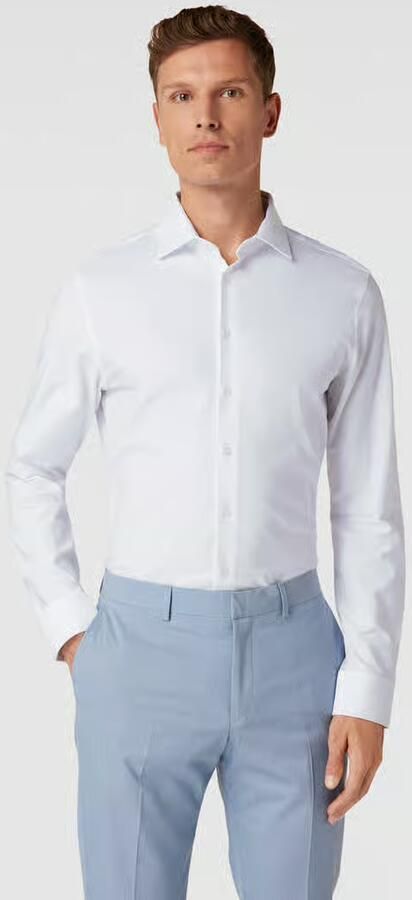 Seidensticker slim fit zakelijk hemd met kentkraag van fijne twill - Foto 5